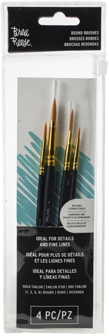 Brea Reese Paint Brush Set -Round 4/Pkg BR33816 - 760899338164