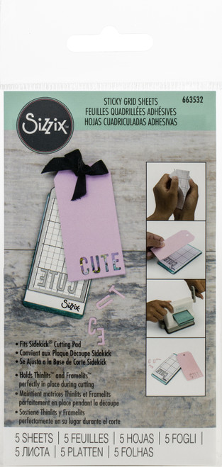 Sizzix Sidekick Sticky Grid 2.5"X4.75"-5/Pkg - 663532 - 630454255413