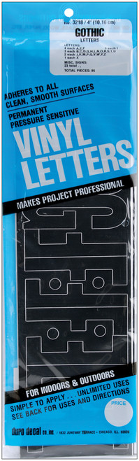 Duro Permanent Adhesive Vinyl Letters 4" 95/Pkg-Black - D3218-BLACK - 029211321810