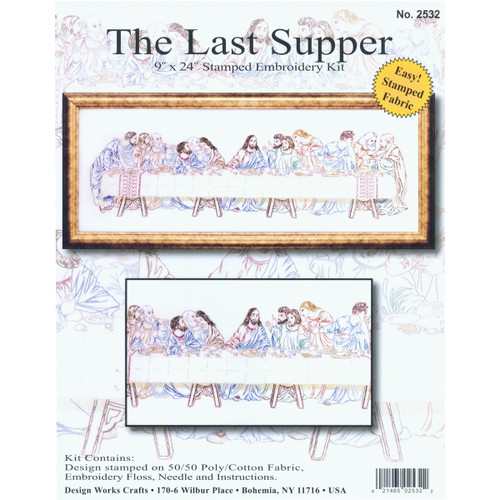 Design Works Stamped Embroidery Kit 9"X24"-Last Supper-Stitched In Floss DW2532 - 021465025322