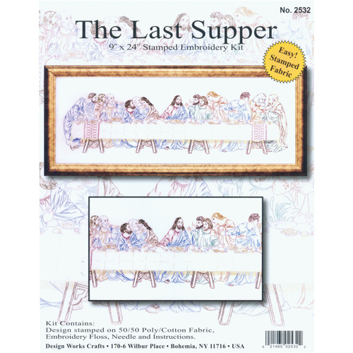 Design Works Stamped Embroidery Kit 9"X24"-Last Supper-Stitched In Floss - DW2532 - 021465025322 Design Works Stamped Embroidery Kit 9"X24"-Last Supper-Stitched In Floss - DW2532 - 021465025322