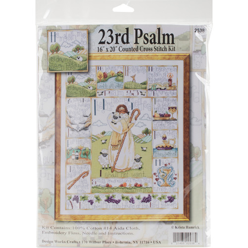 Design Works Counted Cross Stitch Kit 16"X20"-23rd Psalm (14 Count) - DW2538 - 021465025384