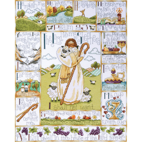 Design Works Counted Cross Stitch Kit 16"X20"-23rd Psalm (14 Count) - DW2538