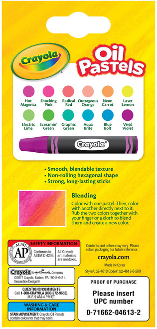 Crayola Oil Pastels-12/Pkg 52-4613