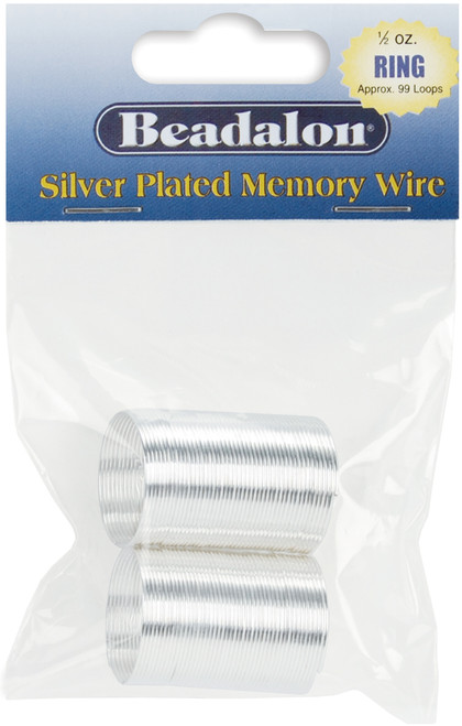 Beadalon Memory Wire Ring .62mm .5oz-Silver-Plated 99 Coils 347B-010 - 035926074774