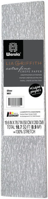 Lia Griffith Metallic Crepe Paper 19.6"X78.7"-Silver LG11001 - 190705000006