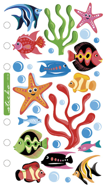 Sticko Vellum Stickers-Tropical Fish SPVM64