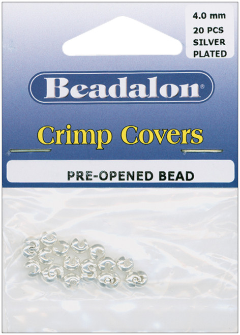 Beadalon Crimp Covers 4mm 20/Pkg-Silver 349B-010 - 035926075368