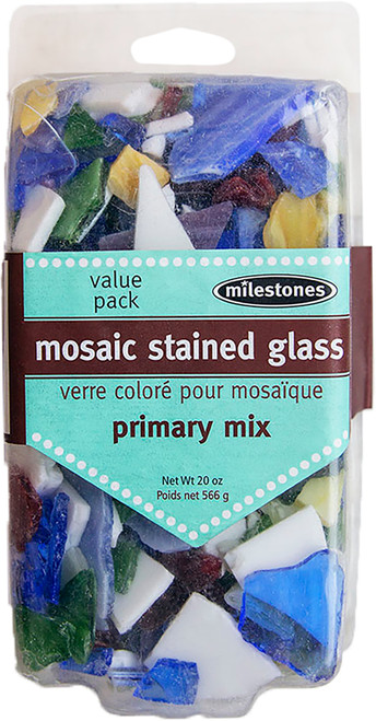 Milestones Mosaic Glass 20oz Value Pack-Primary Colors - 91224386 - 601950243860