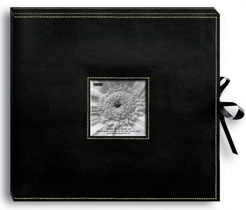 Pioneer 3-Ring Sewn Leatherette Album Box 13"X14.5"-Black SBX-12BK - 023602622951