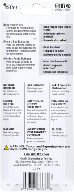 CousinDIY Tool Basics Bent Nose Pliers-4.5" - 4456 CousinDIY Tool Basics Bent Nose Pliers-4.5" - 4456