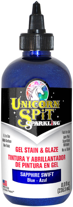 Unicorn Spit Sparkling Wood Stain & Glaze 8oz-Sapphire Swift - 5776-001 - 076818006275