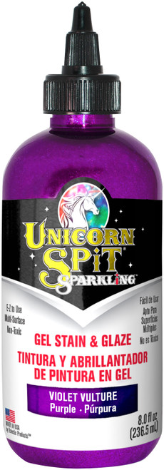 Unicorn Spit Sparkling Wood Stain & Glaze 8oz-Violet Vulture 5776-002 - 076818006282