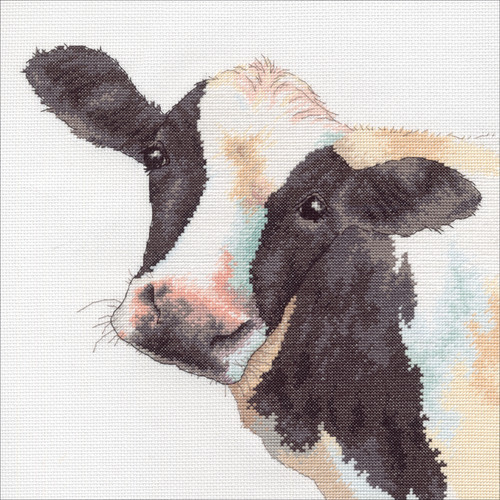 Dimensions Counted Cross Stitch Kit 12"X12"-Sweet Cow (14 Count) - 70-35386