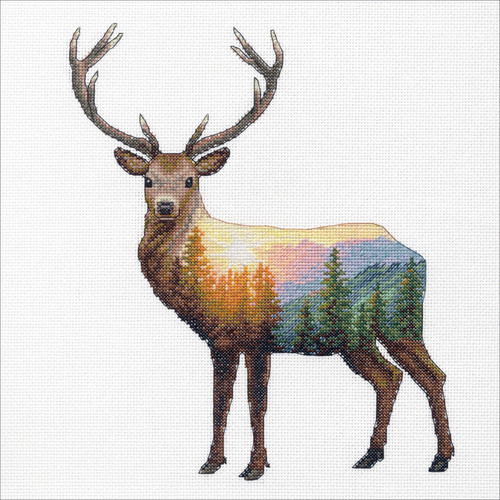 Dimensions Counted Cross Stitch Kit 12"X12"-Deer Scene (14 Count) 70-35387