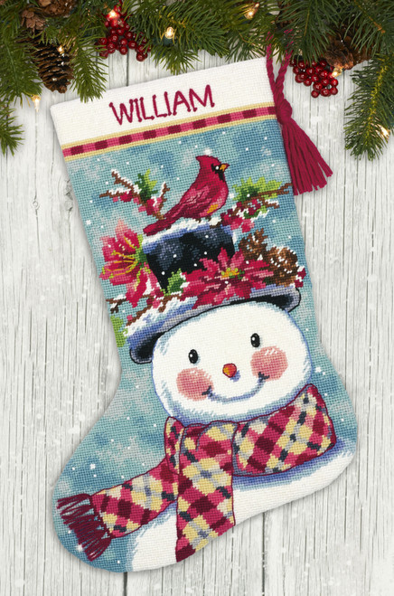 Dimensions Stocking Needlepoint Kit 16" Long-Seasonal Snowman Stitched In Wool 71-09159