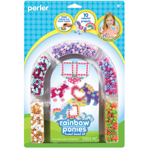 Perler Fused Bead Kit-Rainbow Pony Frames P559-95 - 048533559954