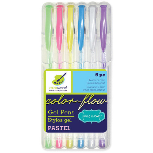 Color Factory Living In Color Color-Flow Gel Pen Set 6/Pkg-Pastels PA478-A - 775749210996