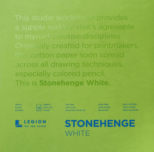 Stonehenge Paper Pad 8"X8" 15 Sheets/Pkg-White 90lb - SWP8X8 - 645248434592 Stonehenge Paper Pad 8"X8" 15 Sheets/Pkg-White 90lb - SWP8X8 - 645248434592