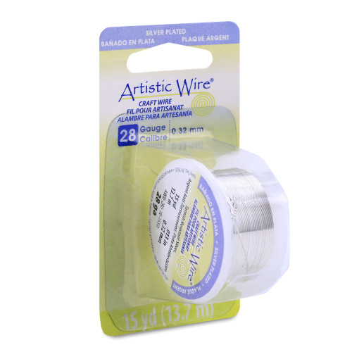 Artistic Wire 28 Gauge 15yd-Non-Tarnish Silver - 28AWG-NTS - 656156080283