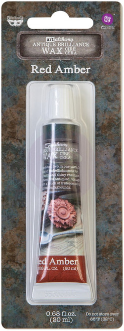Finnabair Art Alchemy Antique Brilliance Wax .68 Fluid Ounce-Red Amber - AAAB-64313 - 655350964313