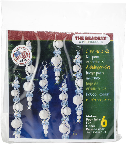 The Beadery Holiday Beaded Ornament Kit-Pearl Icicles Makes 6 - BOK-7446 - 045155900942
