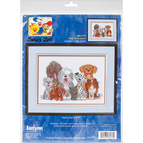 Janlynn/Suzy's Zoo Counted Cross Stitch Kit 15"X10"-Dogs Of Duckport (14 Count) -38-0178 - 049489381781