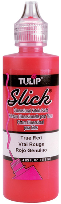 Tulip Dimensional Fabric Paint 4oz-Slick True Red FLS-38-4 - 035862414382