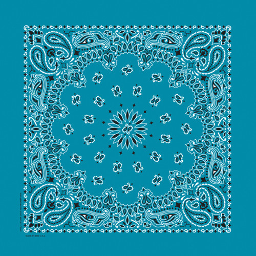 Carolina Hav-A-Hank Paisley Bandanna 22"X22"-Turquoise B22PAI-36 - 070685100364