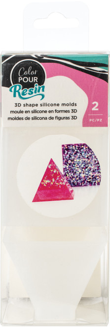 American Crafts Color Pour Resin Mold 2/Pkg-Paper Weight - Cube & Pyramid - 356724 - 718813567244