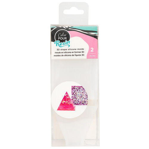 American Crafts Color Pour Resin Mold 2/Pkg-Paper Weight - Cube & Pyramid - 356724 - 718813567244
