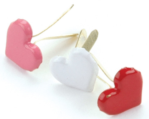 Creative Impressions Painted Metal Paper Fasteners 50/Pkg-Hearts Red, White & Pink CI90393