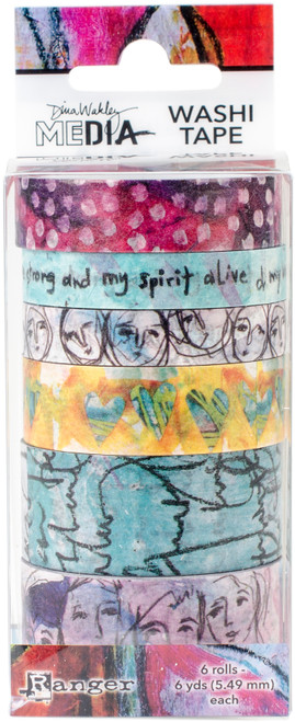 Dina Wakley Media Washi Tape-#1-6 Rolls DINAWASH-59974 - 789541059974