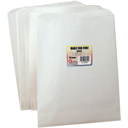 Hygloss Pinch Bottom Paper Bags 8.5"X11" 50/Pkg-White 58550
