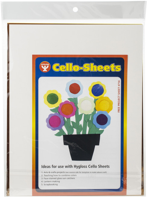 Hygloss Cello Sheets 8.5"X11" 48/Pkg-6 Each Of 8 Colors - 78548