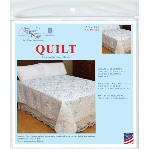 Jack Dempsey Stamped White Quilt Top-XX Design - 770 103 - 013155721034