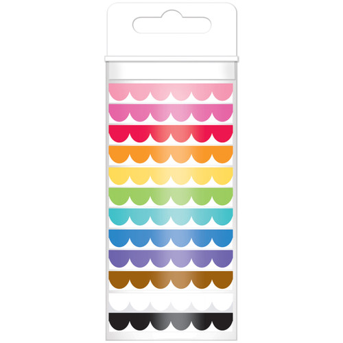 Doodlebug Monochromatic Washi Tape 8mmx12yds 12/Pkg-Scallop - MONOWT-4800 Doodlebug Monochromatic Washi Tape 8mmx12yds 12/Pkg-Scallop - MONOWT-4800