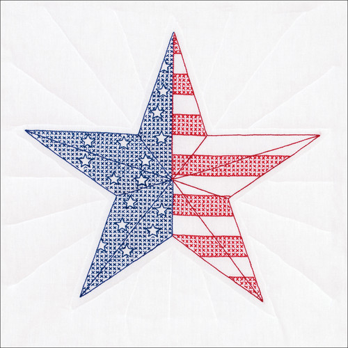 Jack Dempsey Stamped White Quilt Blocks 18"X18" 6/Pkg-American Star - 732 999