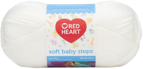 Red Heart Soft Baby Steps Yarn-White - E746-9600 - 073650798689