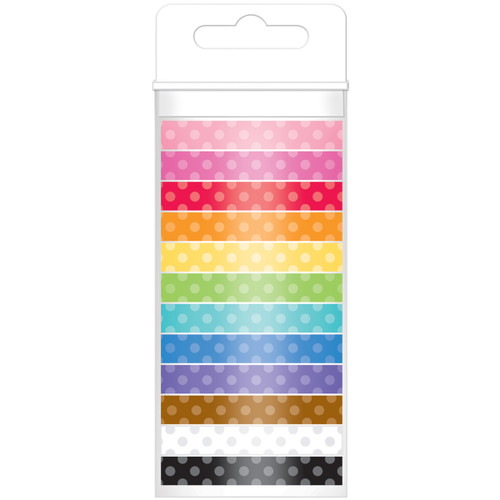 Doodlebug Monochromatic Washi Tape 8mmx12yds 12/Pkg-Polka Dot - MONOWT-4802 Doodlebug Monochromatic Washi Tape 8mmx12yds 12/Pkg-Polka Dot - MONOWT-4802