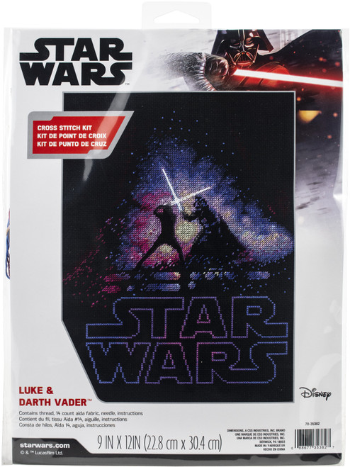 Dimensions Star Wars Counted Cross Stitch Kit 9"X12"-Luke & Darth Vader (14 Count) 70-35382 - 088677353827