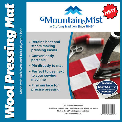 Mountain Mist Wool Pressing Mat 13.5"X13.5"X.5"-Grey - B00418 Mountain Mist Wool Pressing Mat 13.5"X13.5"X.5"-Grey - B00418