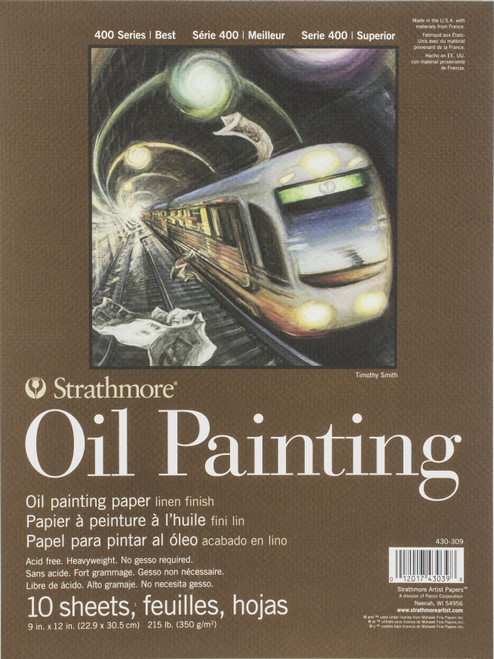 Strathmore 400 Series Oil Painting Pad 9"X12"-10 Sheets - 62430309 - 012017430398