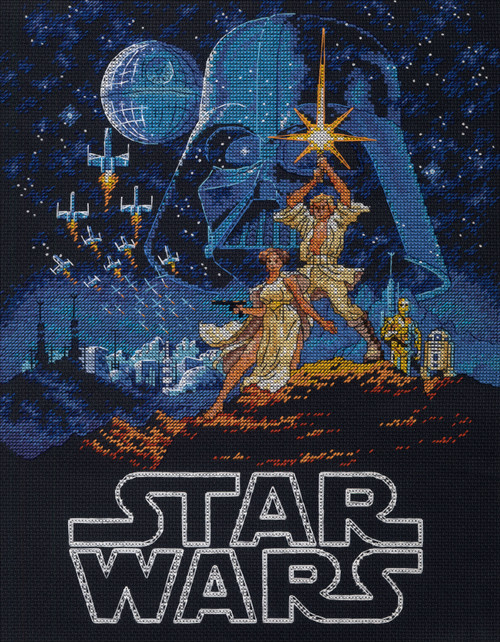 Dimensions Star Wars Counted Cross Stitch Kit 11"X14"-Luke & Princess Leia (14 Count) - 70-35380