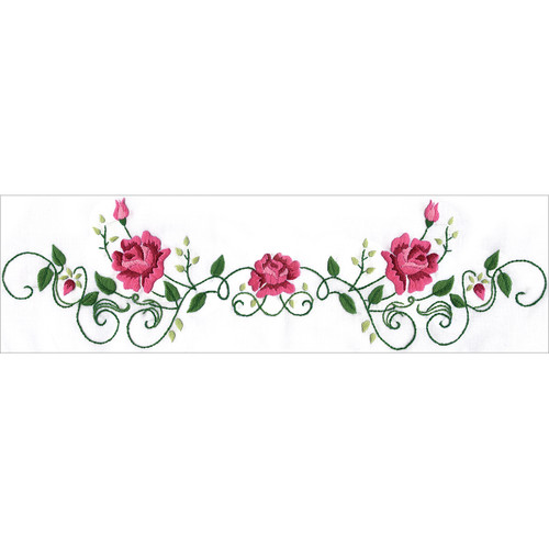 Tobin Stamped For Embroidery Pillowcase Pair 20"X30"-Rose Vine - T232153 Tobin Stamped For Embroidery Pillowcase Pair 20"X30"-Rose Vine - T232153