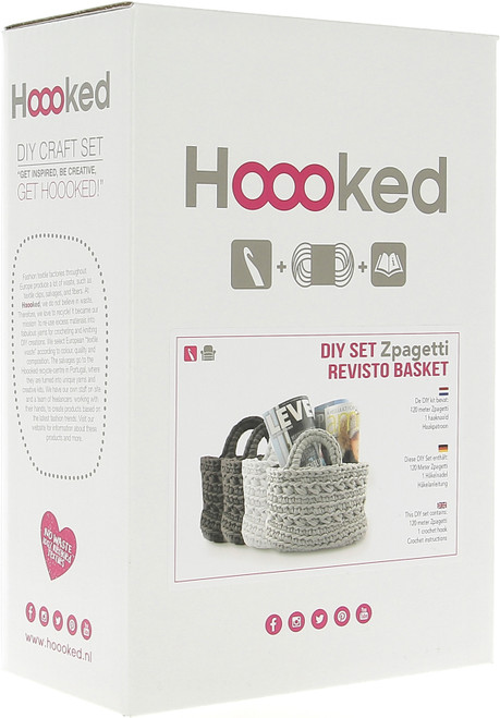 Hoooked Revisto Basket Kit W/Zpagetti Yarn-Off White PAK024-28 - 87185039470758718503947075