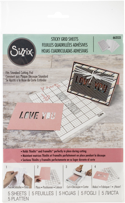 Sizzix Big Shot Sticky Grid 6"X8.5"-5/Pkg - 663533 - 630454255420
