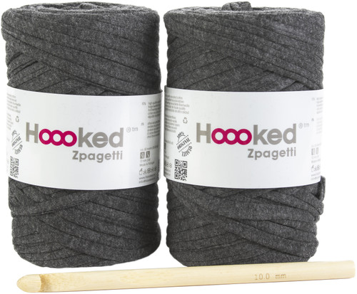 Hoooked Revisto Basket Kit W/Zpagetti Yarn-Anthracite PAK024-22