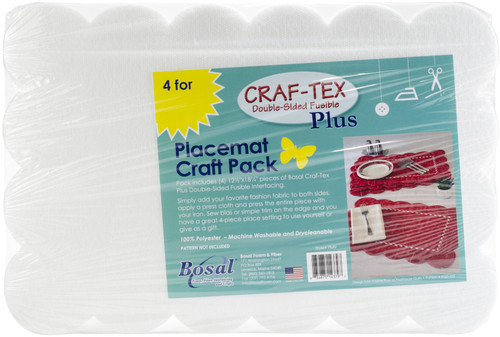 Bosal Craf-Tex Double-Sided Fusible Placemat Craft Pack-12.5"X18.25" - PM9 - 834875143797