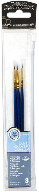 Royal & Langnickel(R) Sable Value Pack Brush Set-3/Pkg - 9102 - 090672225634 Royal & Langnickel(R) Sable Value Pack Brush Set-3/Pkg - 9102 - 090672225634